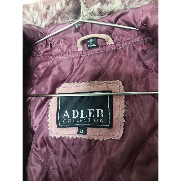 New with Tags Adler Collection 100% Leather Faux Fur Hood Coat SZ M - Picture 5 of 16